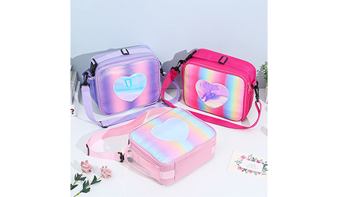 Kid's Square Waterproof Insulation Bag Shiny Leak Proof Lunch Bag