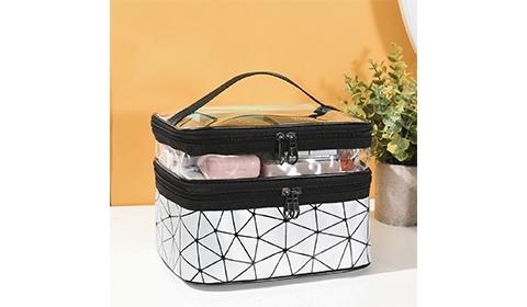 Multi Function Storage Wash Makeup Bag waterproof portable large capacity cosmetic bag with double layer and two zipper