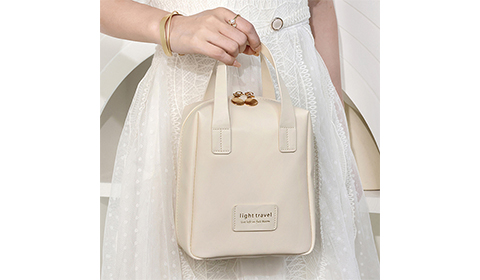 elegant PU handhold makeup bag Waterproof Explosive Models Shell Shape Handle Makeup Pouch Travel Cosmetic Bag