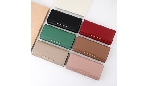 New PU Women's Long Solid Color Multi Card Wallet with Multiple Card Positions Handheld Bag Double Fold Leather Women's Wallet
