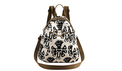 New Fashion Nylon Printed Large Capacity Anti Theft Backpack Multi-functional Travel Ladies Canvas Backpack