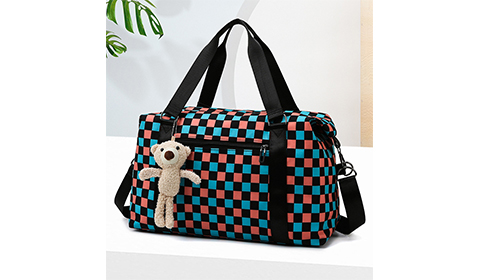 Large capacity Travel Tote Bag with wet-dry seperation pocket Gym Duffle Tote Cute Fitness Bag Chessboard Checkered Travel Bag