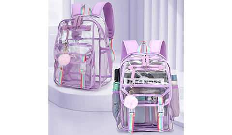 Colorful Printed Transparent Pvc Shoulders Backpack Waterproof Travel Mini Clear Backpacks with laptop compartment For Student