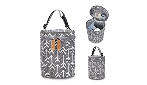 trendy and Fashion Handheld Hang Stroller Sippy Bag Milk Thermal Insulation Fabric Cooler Bag Freezer Lunch Bag