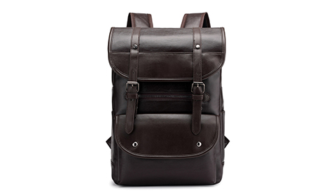 New backpack fashionable and trendy men's computer student PU leather outdoor travelling backpack