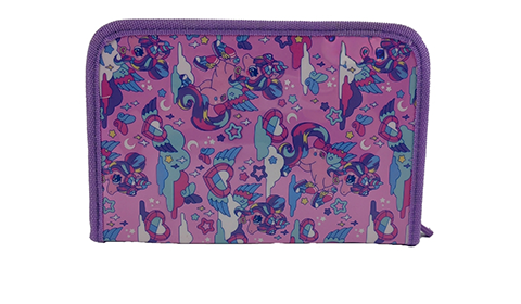 New model wholesale student purple unicorn large capacity pencil case and pencil box with customizable logo pattern stationery bag