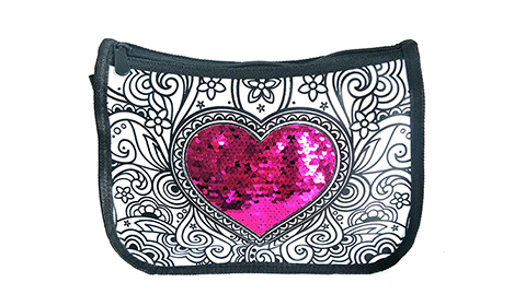 Sequined Heart-shaped Children's Handheld Crossbody Bag, Student Painting Toy Bag, Single Shoulder Backpack