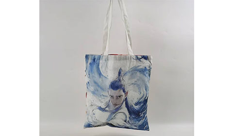 Nezha Printed Cotton Eco-Friendly Reusable Handle Tote Bag Logo Canvas Shopping Gift Bag